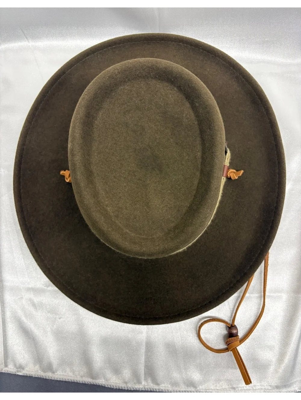 Vintage Dorfman Pacific 100%Wool Brown Discovery Channel Expedition Fedora Small